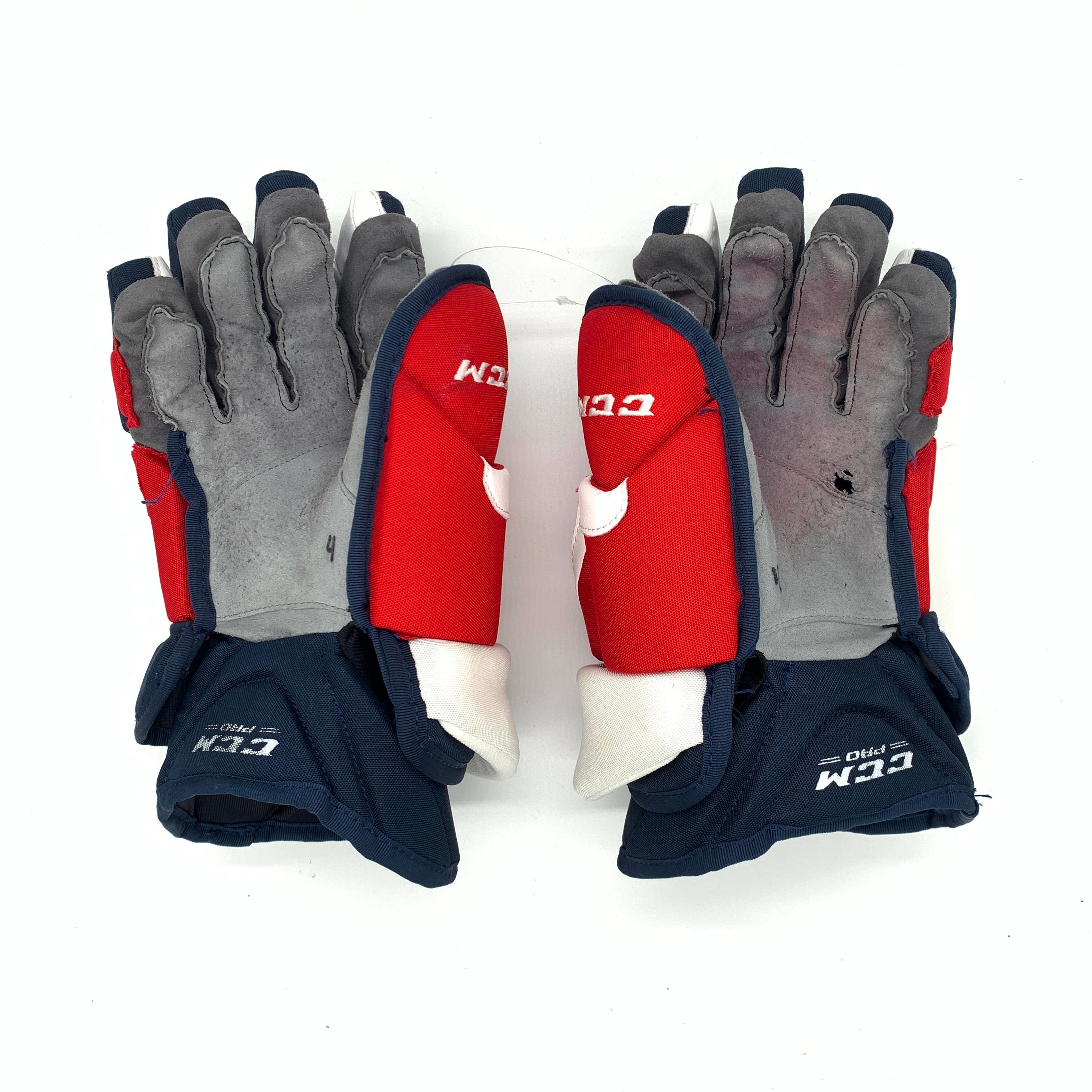 CCM HG12 - Gant de sport d'occasion NHL Pro Stock - Capitals de Washington - Nic Dowd (bleu marine/rouge/blanc)